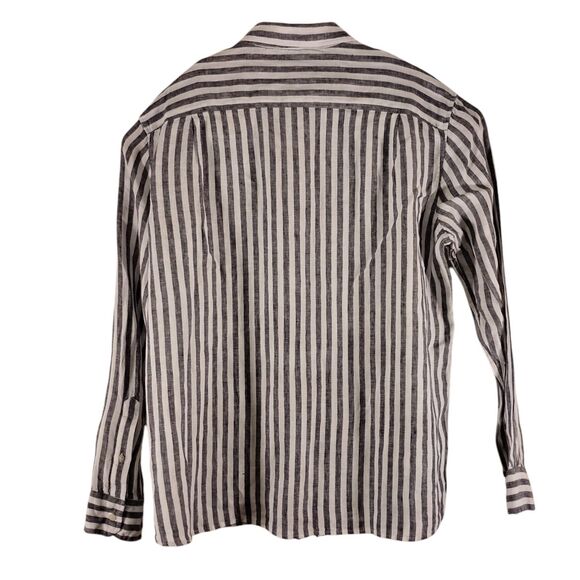 Vineyard Vines shirt mens L Large blue white stripe 100% linen long sleeve - Picture 2 of 8